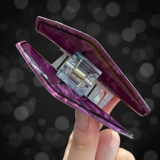 Purple Coffin Hair Clip Detail