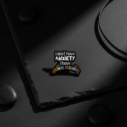 Anxiety Pin flat lay