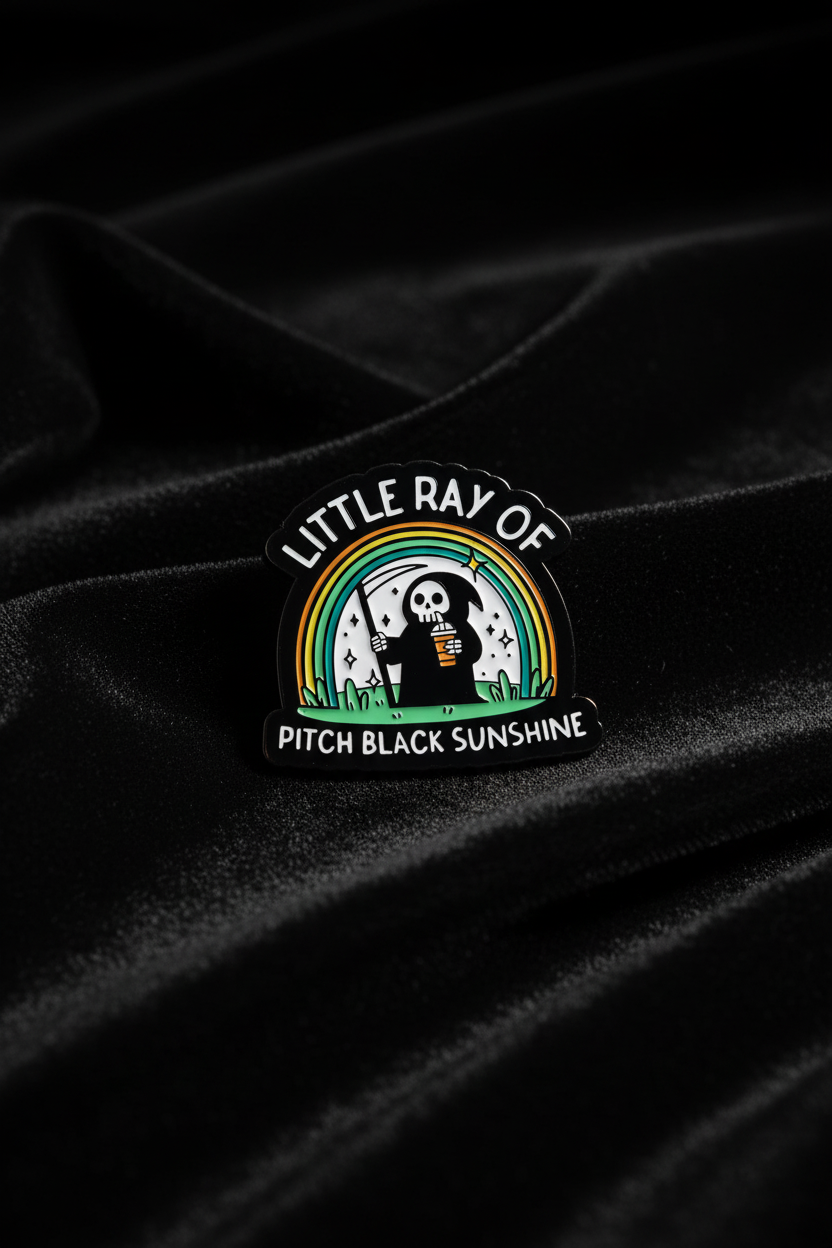 Black sunshine pin på sammet