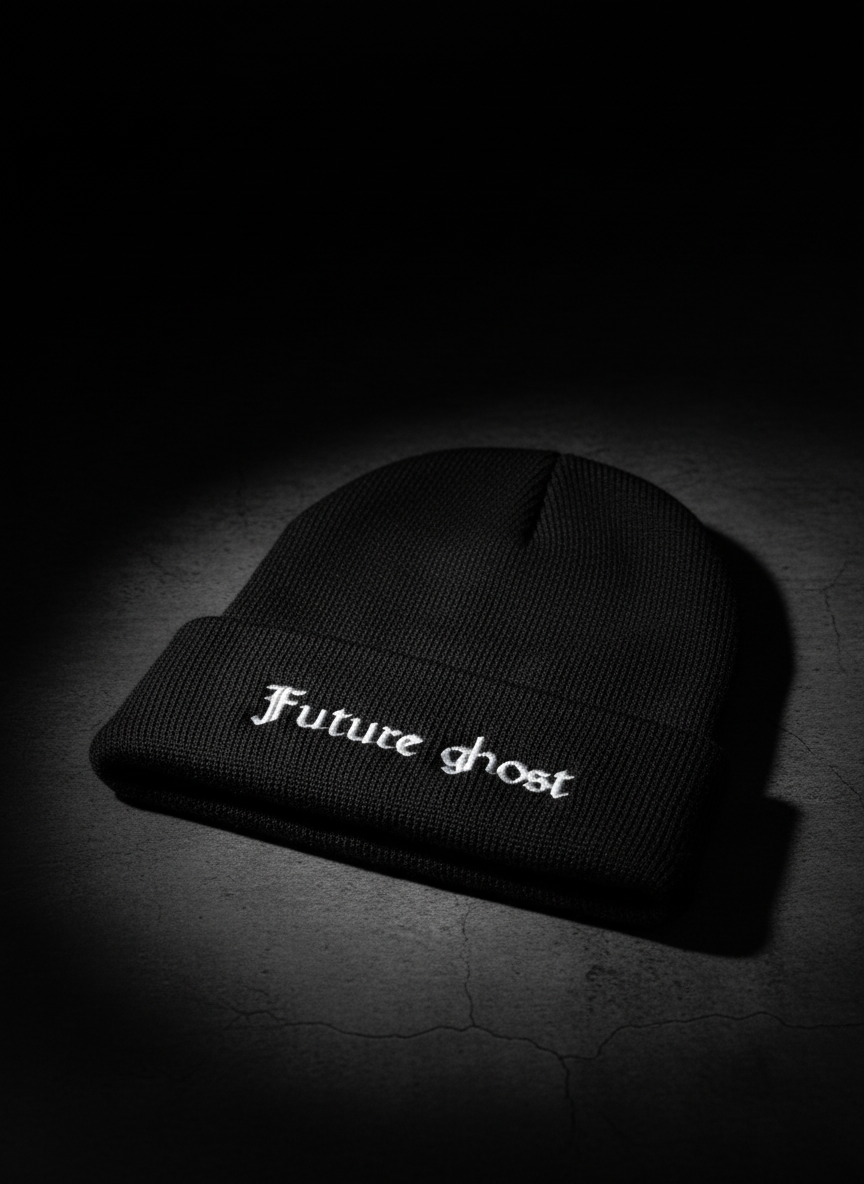 Dark aesthetic beanie product shot