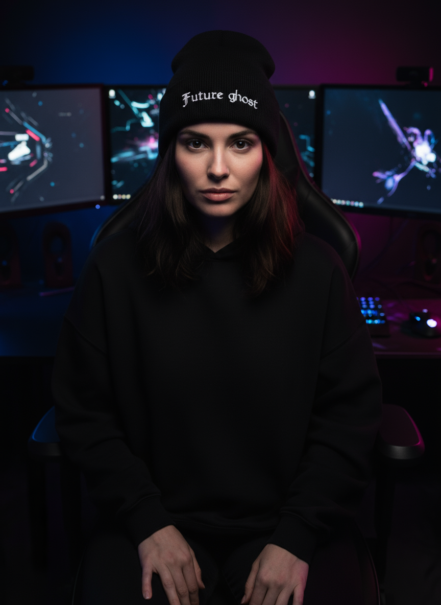 Gaming girl front view no mouse