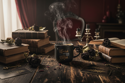 Gothic coffee scene mockup