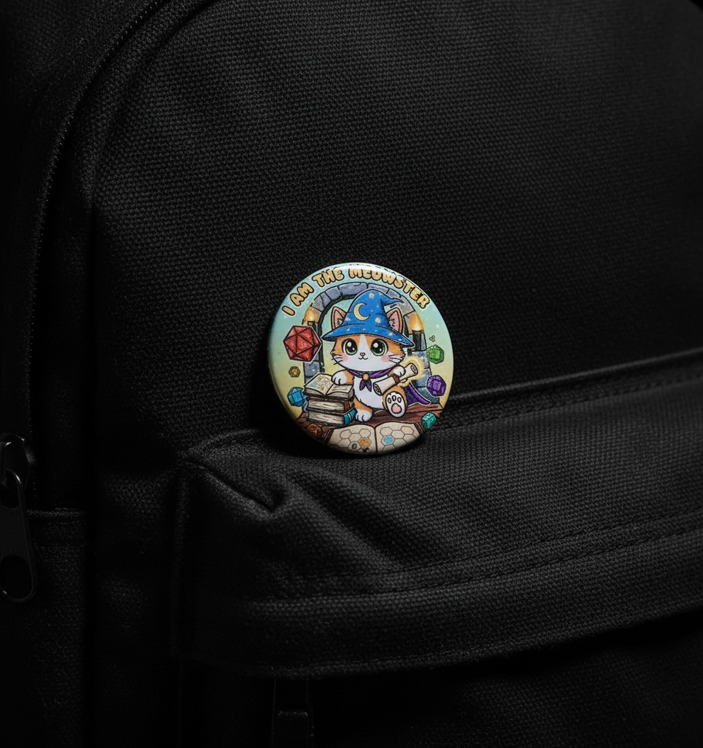 I Am The Meowster Pin på väska