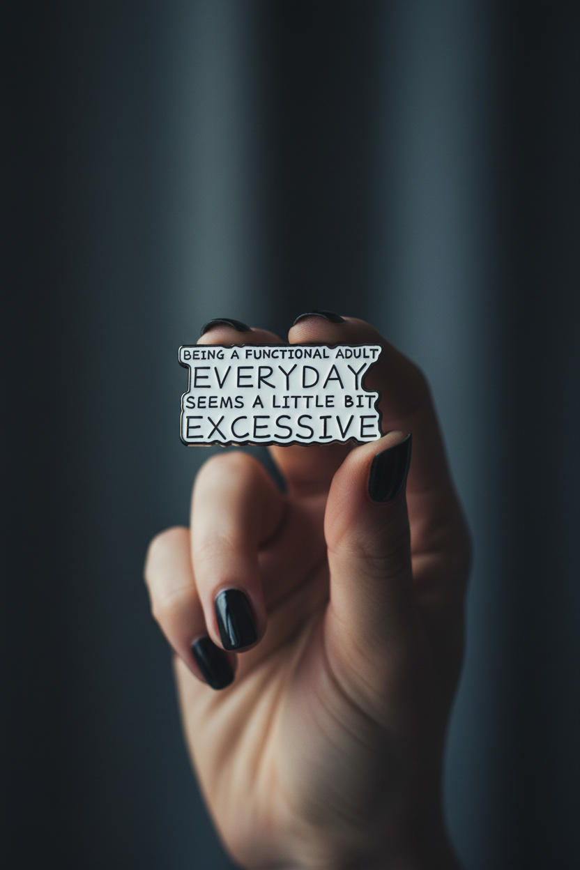 Modell håller enamel pin