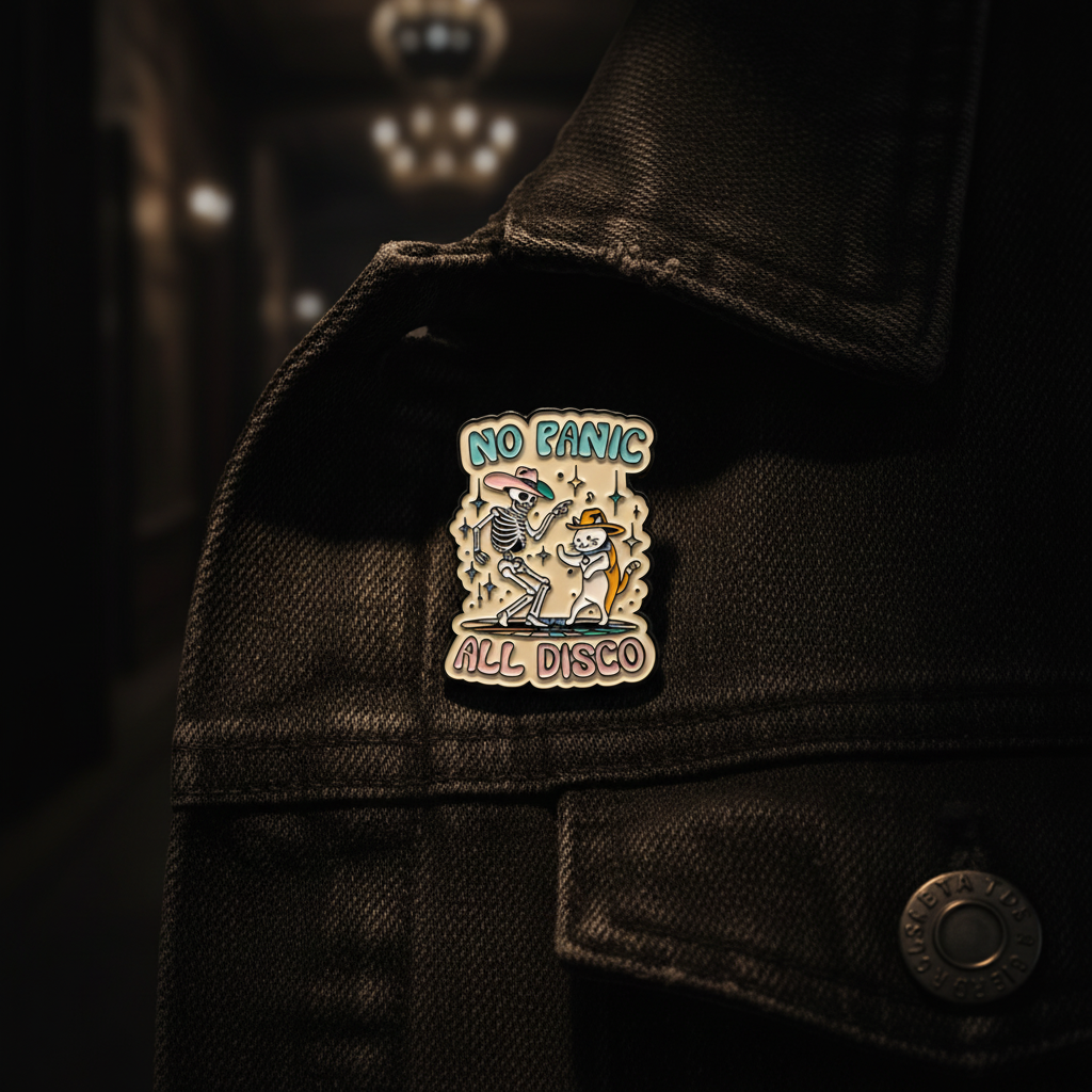 Pin på svart denimjacka