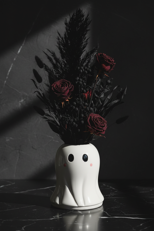 Spökvas med torkade blommor
