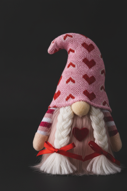 Valentine Gnome with Braids Detail