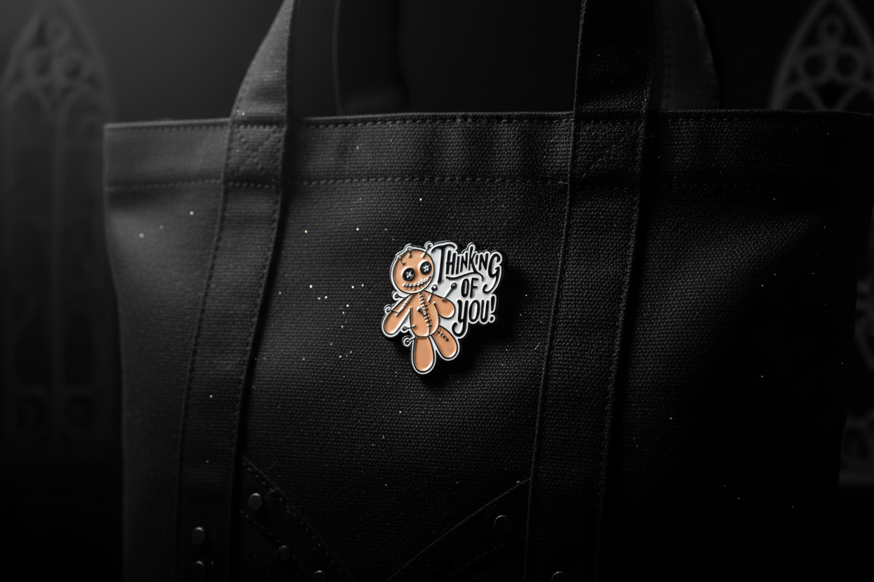 Voodoo Pin på tote bag