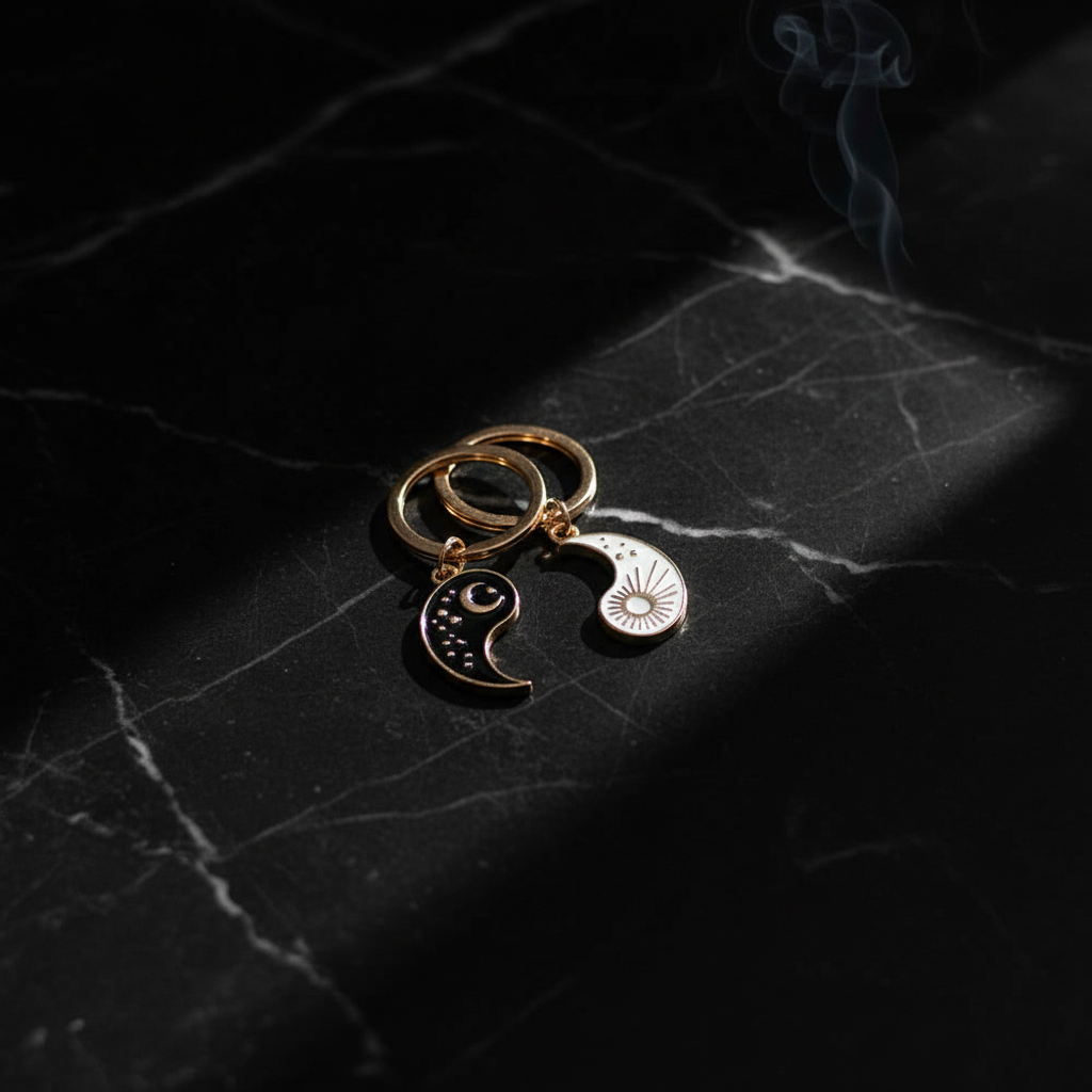 Yin Yang Keychains Lifestyle Mockup